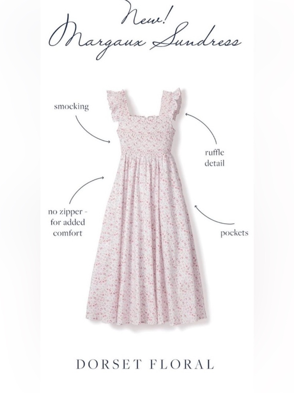 Petite Plume Women's Twill Margaux Dress Dorset Cotton Ditsy Floral S - Picture 4 of 15